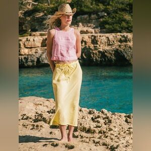 ROVE Sunny Yellow Maxi Skirt 100% Linen